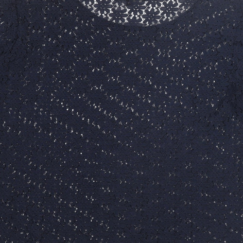 NEXT Womens Blue Floral Cotton Basic T-Shirt Size 18 Round Neck