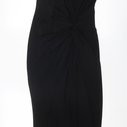 Damsel in a Dress Womens Black Polyester Maxi Size 10 V-Neck Button