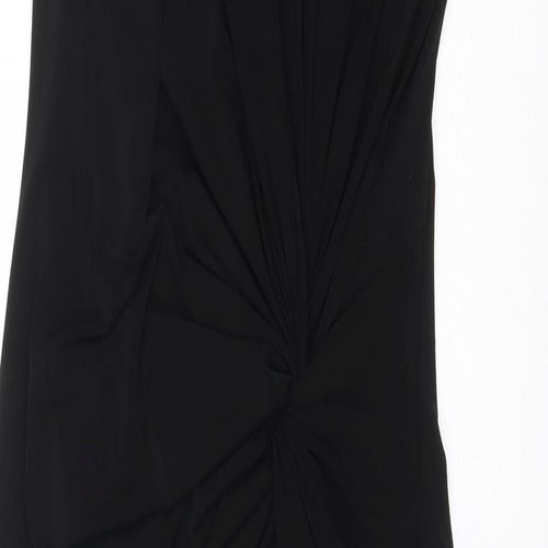 Damsel in a Dress Womens Black Polyester Maxi Size 10 V-Neck Button