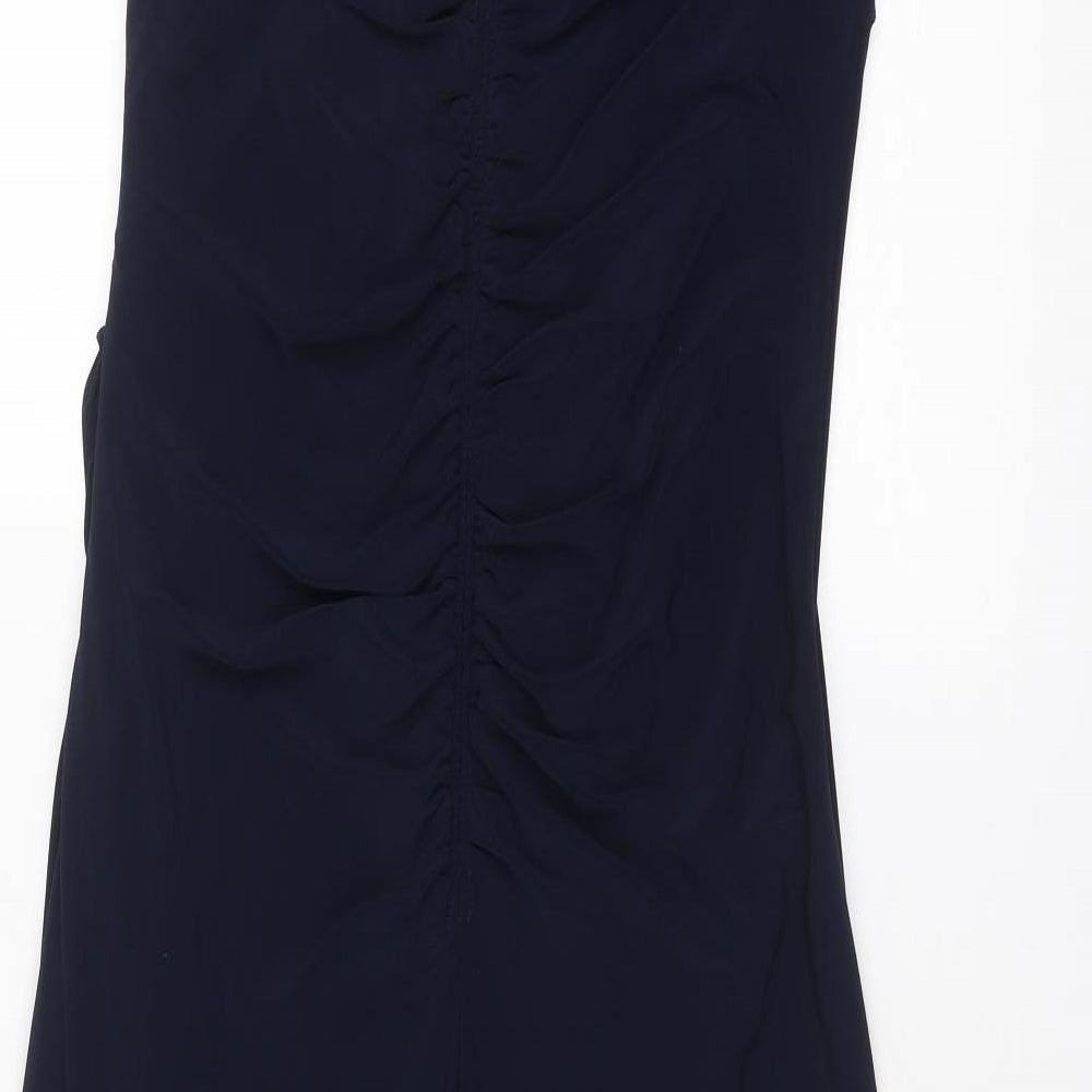 Klass Womens Blue Polyester Maxi Size 12 Round Neck Zip