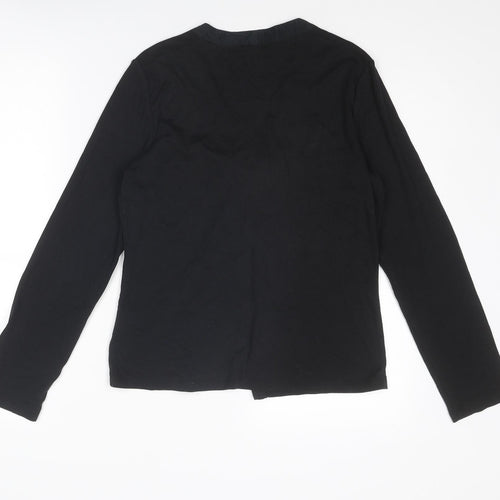Boden Womens Black V-Neck Cotton Cardigan Jumper Size 14