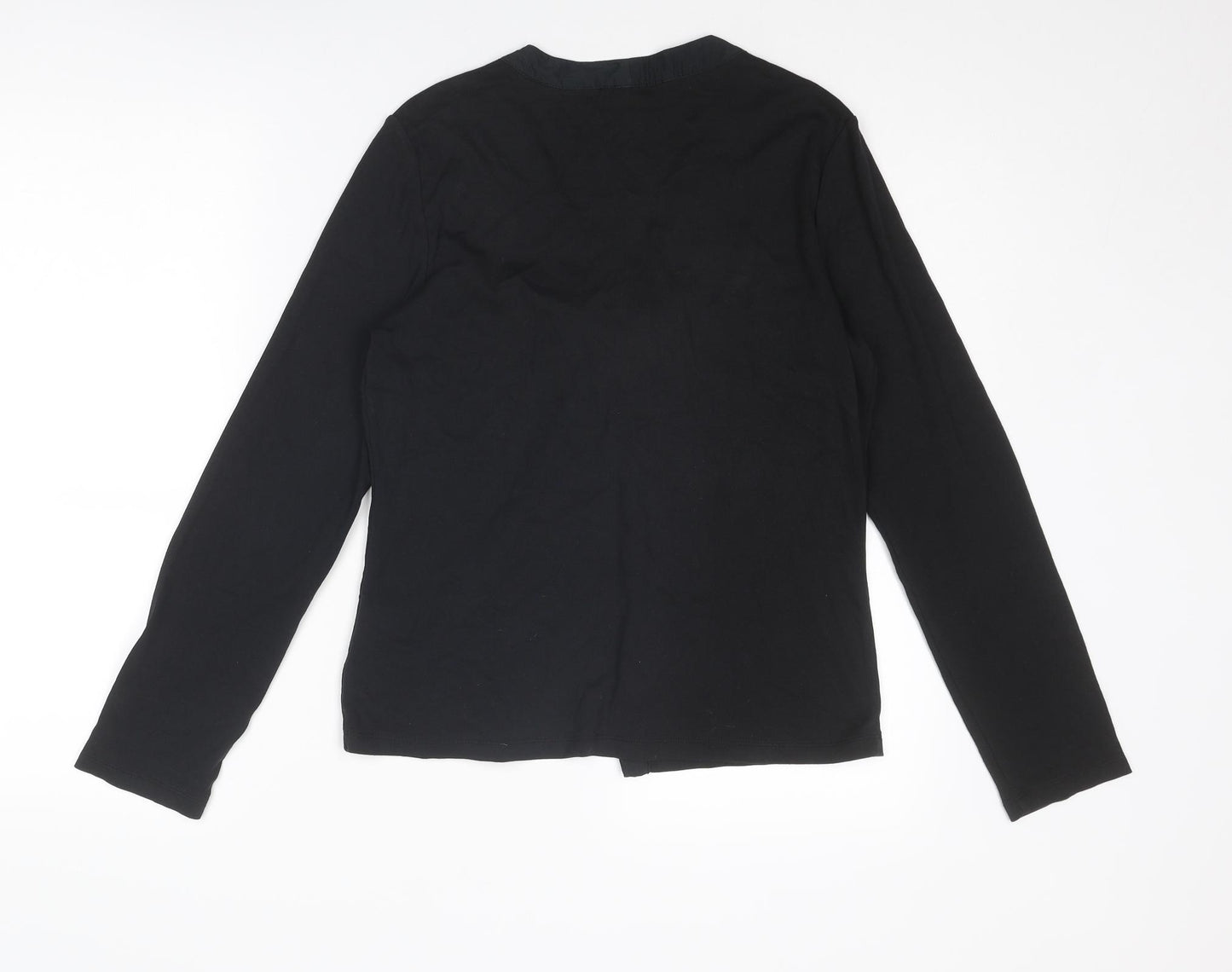 Boden Womens Black V-Neck Cotton Cardigan Jumper Size 14