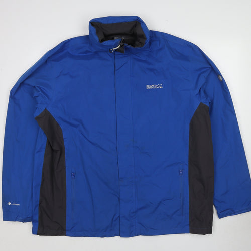 Regatta Mens Blue Rain Coat Jacket Size 3XL Zip