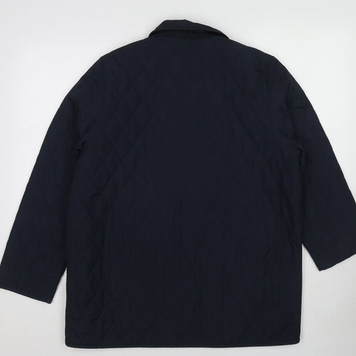 Marks and Spencer Womens Blue Quilted Jacket Size 14 Zip