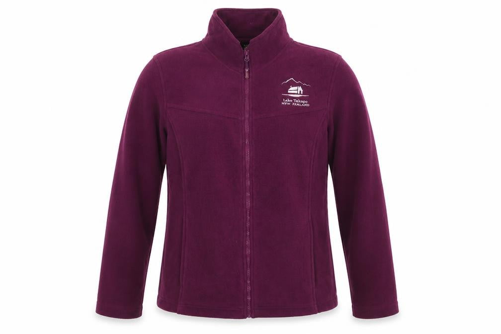 Front view of Kiwi women’s purple jacket, size XL, zip - lake tekapo