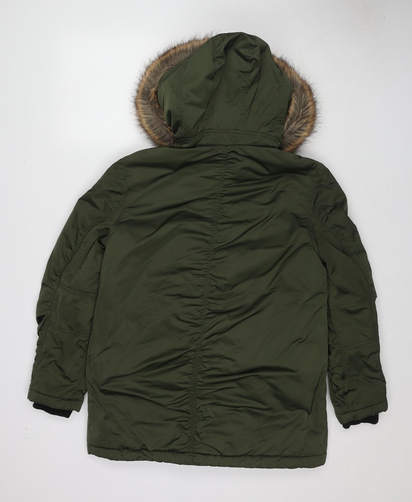 Topshop Womens Green Overcoat Coat Size 8 Zip