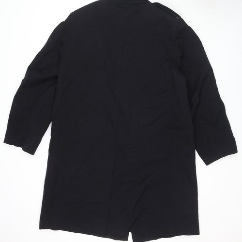 JS Mens Black Overcoat Blazer Size XL Button