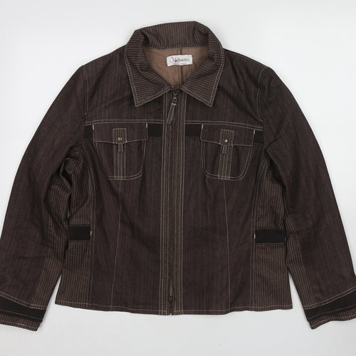 Affinites Womens Brown Jacket Size 16 Zip