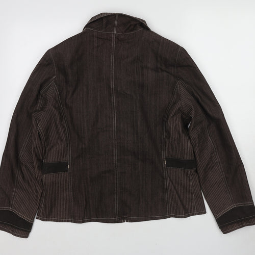 Affinites Womens Brown Jacket Size 16 Zip