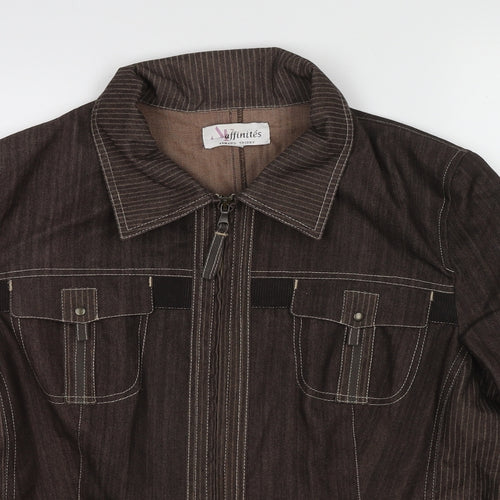 Affinites Womens Brown Jacket Size 16 Zip