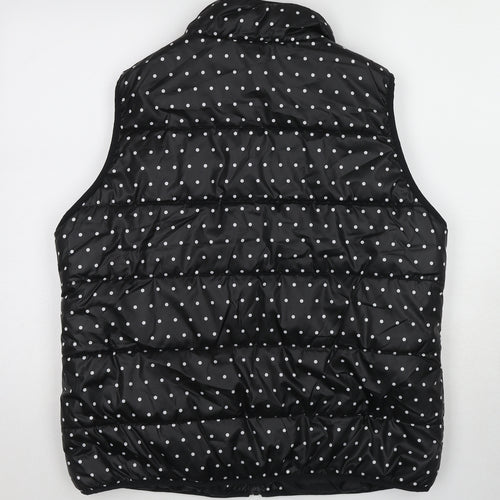 Janina Womens Black Polka Dot Gilet Jacket Size 18 Zip