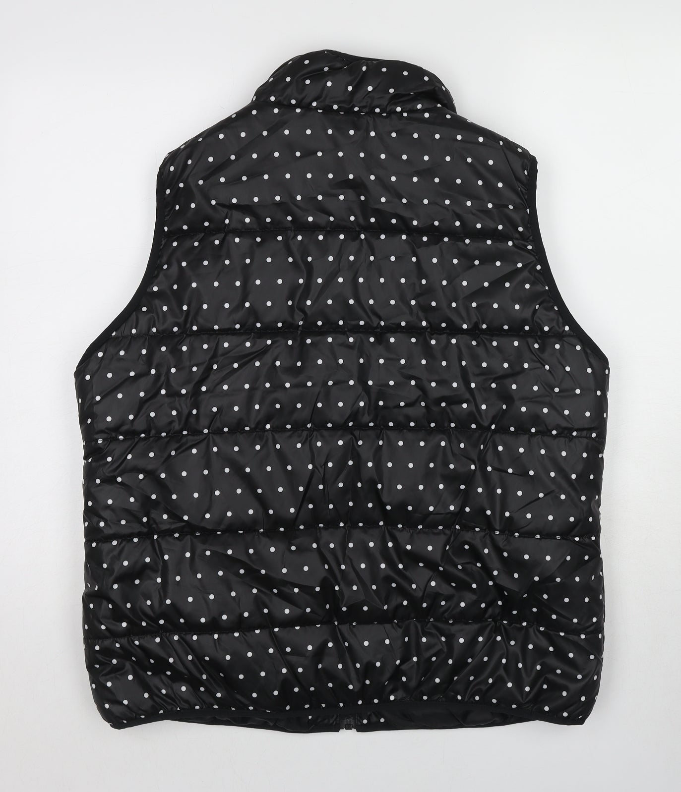 Janina Womens Black Polka Dot Gilet Jacket Size 18 Zip
