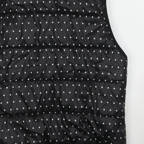 Janina Womens Black Polka Dot Gilet Jacket Size 18 Zip