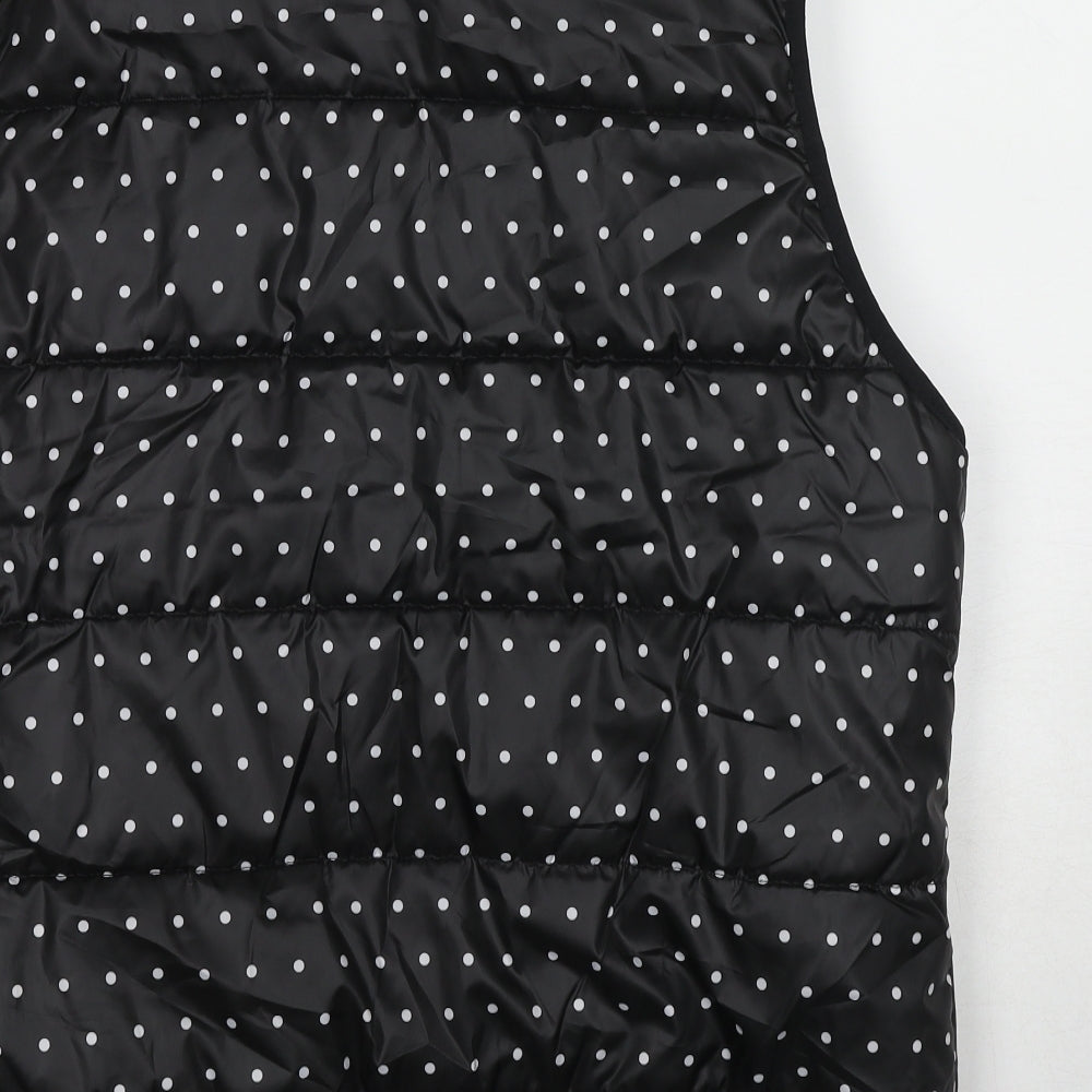 Janina Womens Black Polka Dot Gilet Jacket Size 18 Zip