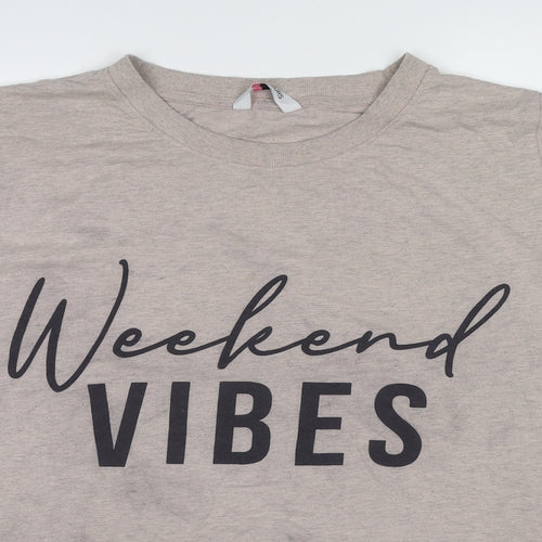 Yours Womens Beige Cotton Pullover Sweatshirt Size 26 Pullover - Weekend vibes, size 26-28
