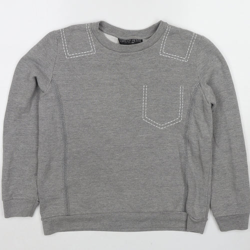 Topshop Womens Grey Cotton Pullover Sweatshirt Size 8 Pullover