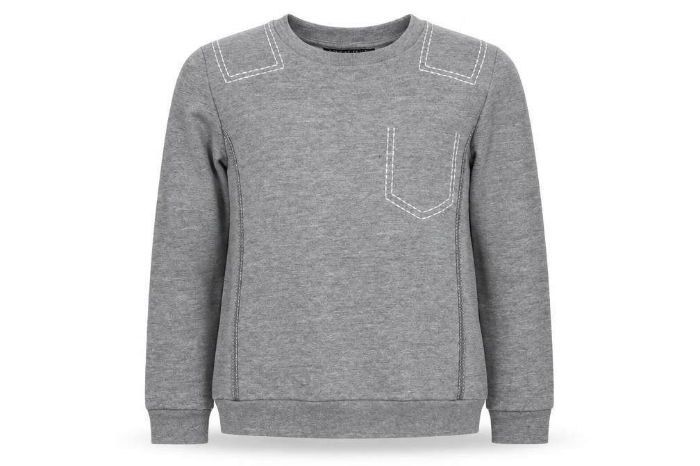 Front view of Topshop women’s grey cotton pullover sweatshirt, size UK 8, pullover