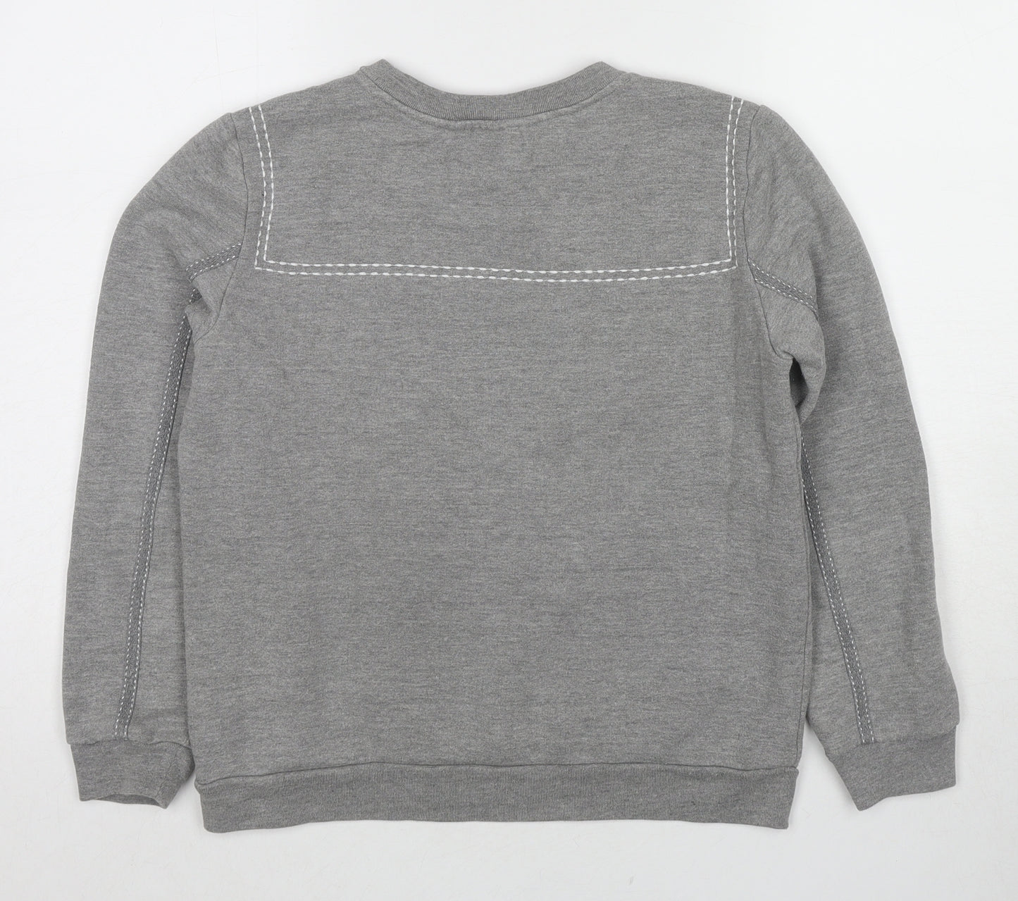 Topshop Womens Grey Cotton Pullover Sweatshirt Size 8 Pullover