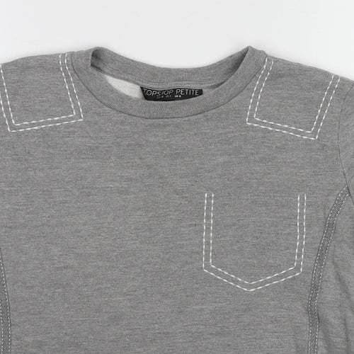 Topshop Womens Grey Cotton Pullover Sweatshirt Size 8 Pullover