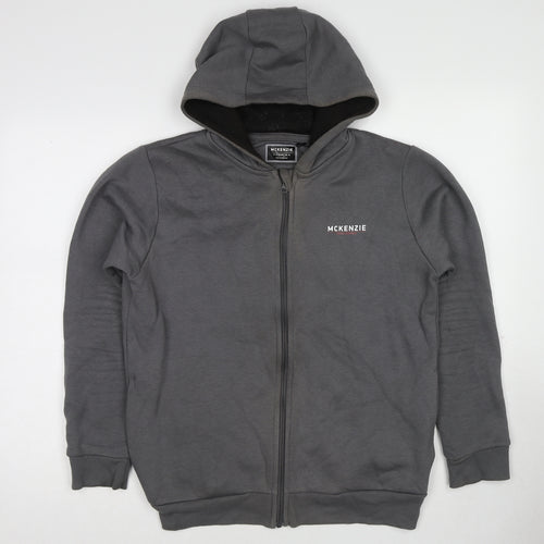 McKenzie Boys Grey Cotton Full Zip Hoodie Size 13-14 Years Zip - Size 13-15 Years