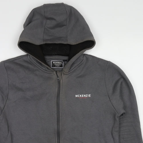 McKenzie Boys Grey Cotton Full Zip Hoodie Size 13-14 Years Zip - Size 13-15 Years