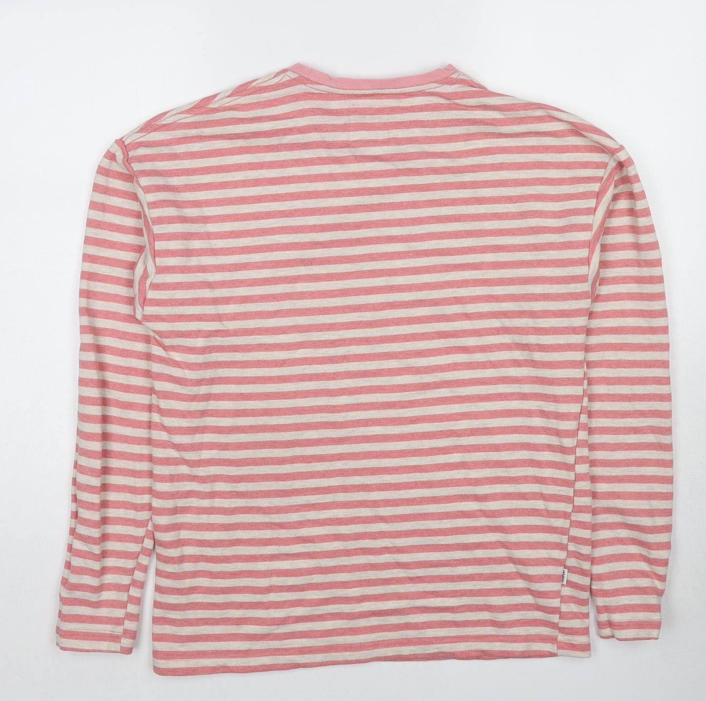 Fairplay Womens Pink Striped Cotton Pullover Sweatshirt Size M Pullover