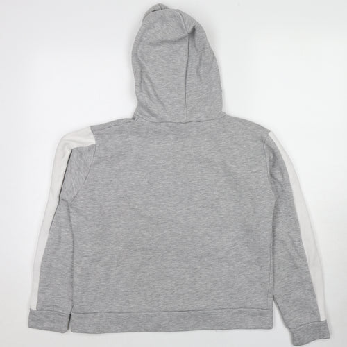Boohoo Womens Grey Colourblock Cotton Pullover Hoodie Size 14 Pullover - Woman