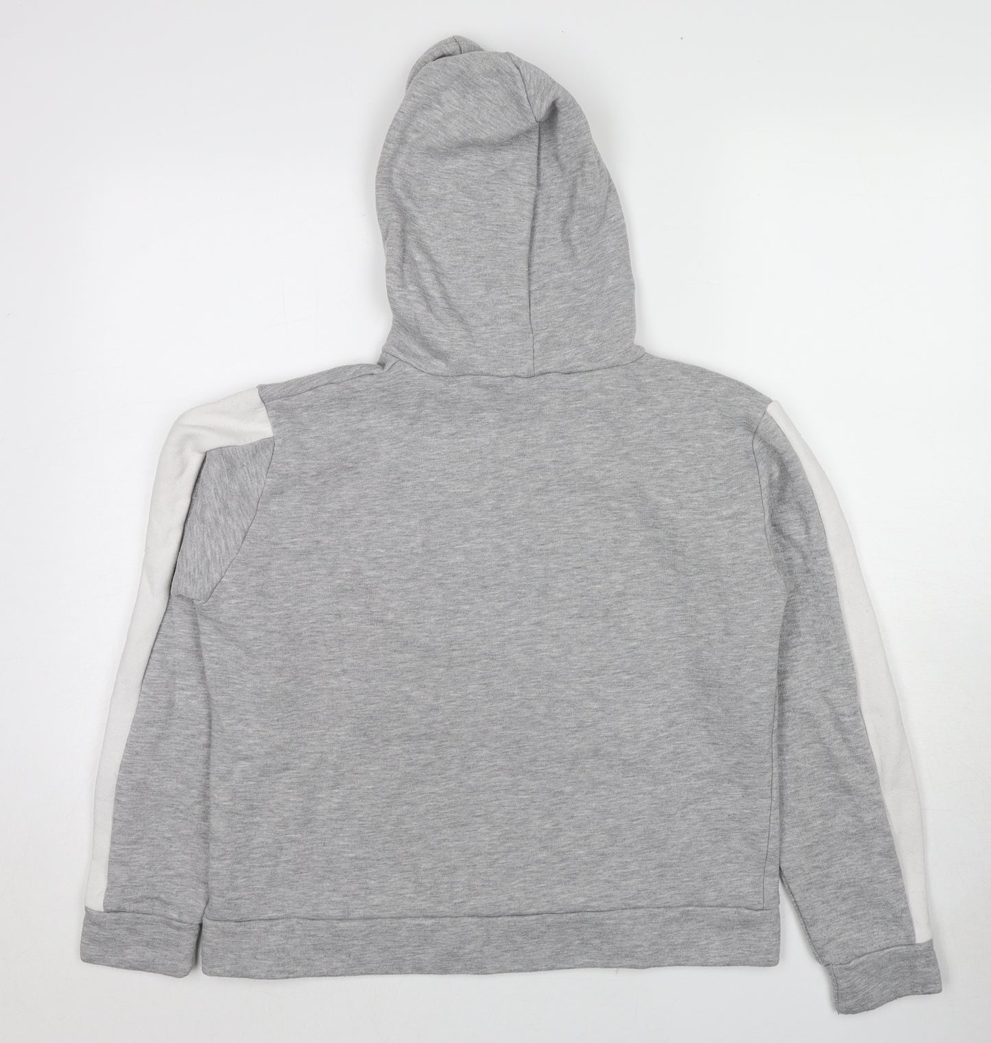 Boohoo Womens Grey Colourblock Cotton Pullover Hoodie Size 14 Pullover - Woman