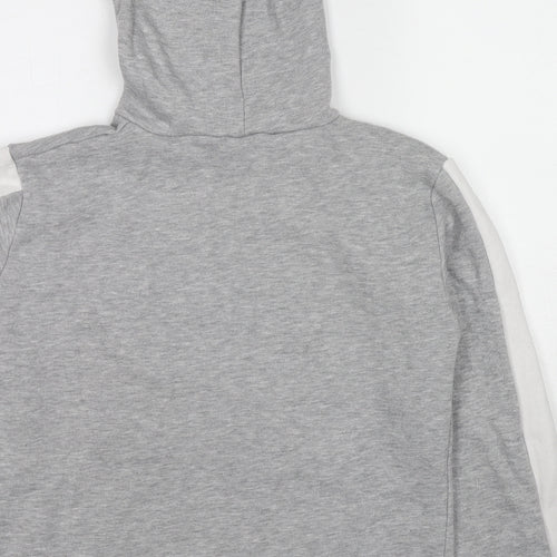 Boohoo Womens Grey Colourblock Cotton Pullover Hoodie Size 14 Pullover - Woman