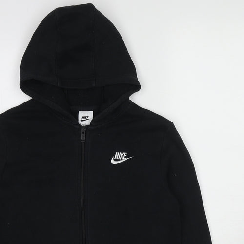 Nike Boys Black Cotton Full Zip Hoodie Size 13-14 Years Zip - Size 13-15 Years
