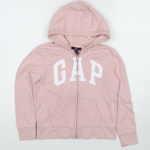 Gap Girls Pink Cotton Pullover Hoodie Size 8-9 Years Pullover