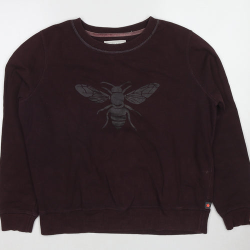 White Stuff Womens Brown Cotton Pullover Sweatshirt Size 12 Pullover