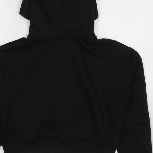 PRETTYLITTLETHING Womens Black Polyester Full Zip Hoodie Size S Zip