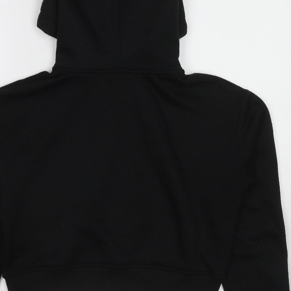 PRETTYLITTLETHING Womens Black Polyester Full Zip Hoodie Size S Zip