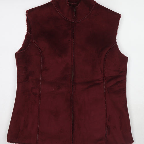 Free Form Plus Womens Red Gilet Jacket Size 14 Zip - Size 14-16