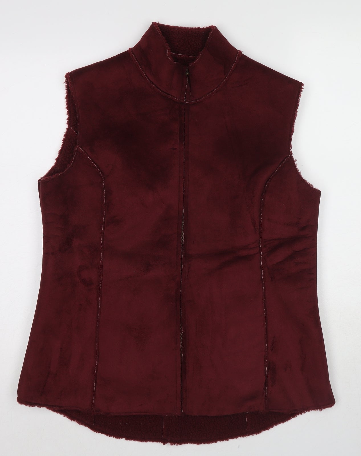 Free Form Plus Womens Red Gilet Jacket Size 14 Zip - Size 14-16