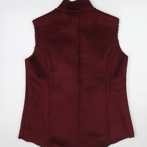 Free Form Plus Womens Red Gilet Jacket Size 14 Zip - Size 14-16