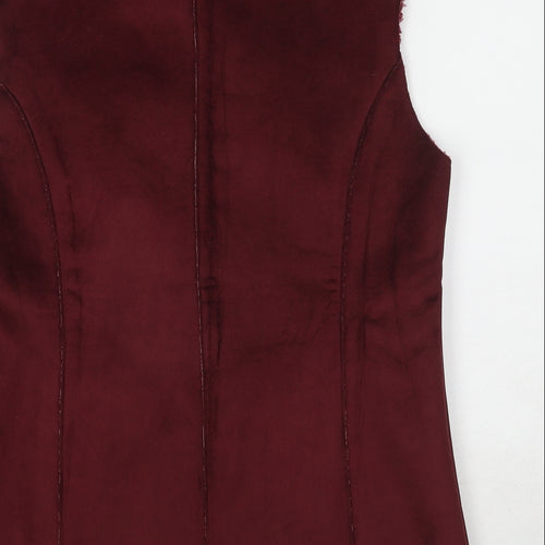 Free Form Plus Womens Red Gilet Jacket Size 14 Zip - Size 14-16