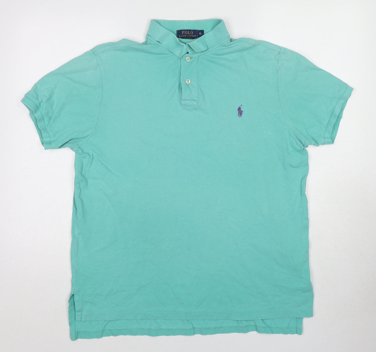 Polo Ralph Lauren Mens Blue Cotton Polo Size XL Collared Button