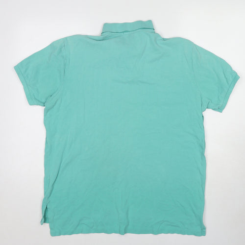 Polo Ralph Lauren Mens Blue Cotton Polo Size XL Collared Button
