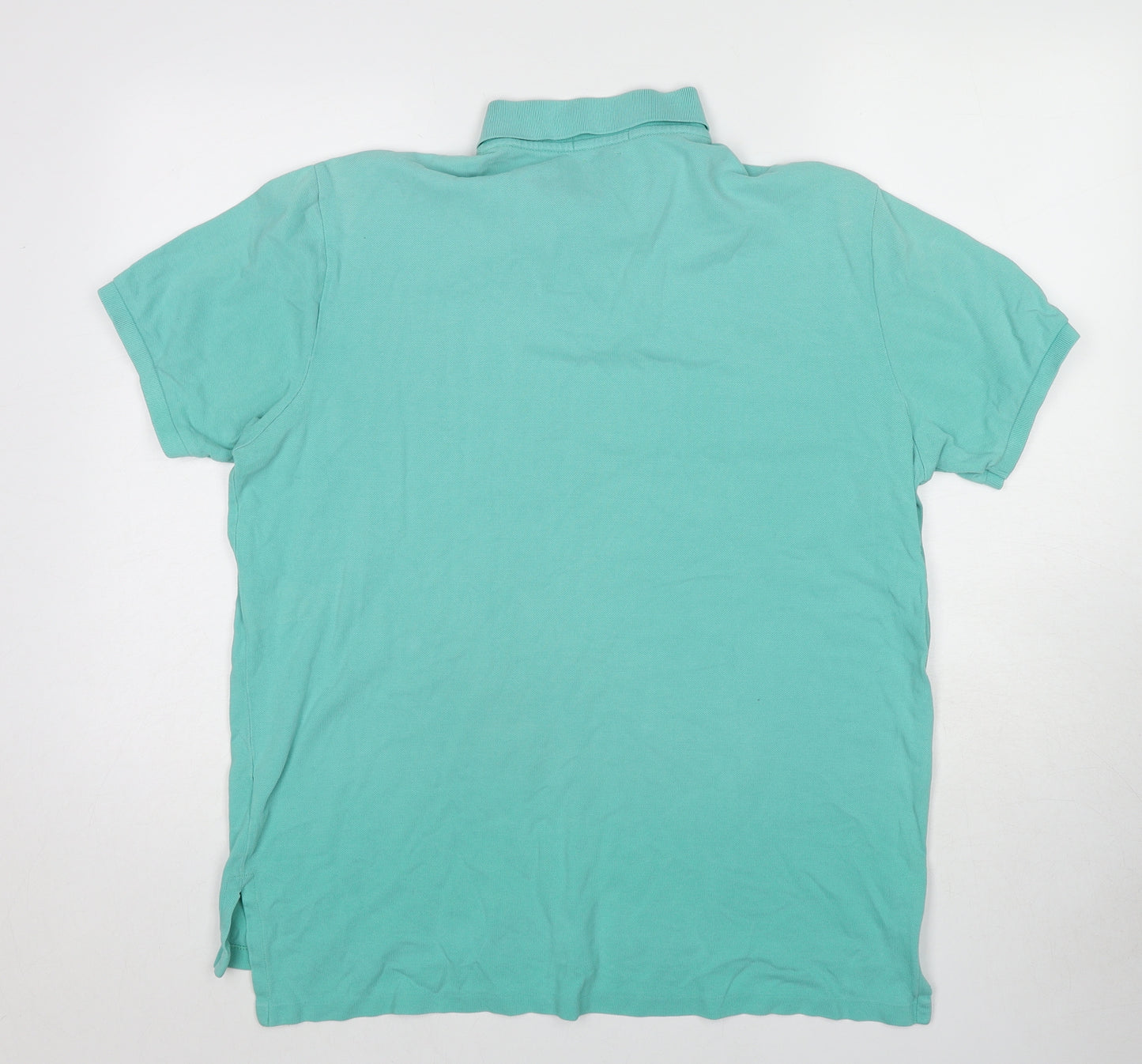 Polo Ralph Lauren Mens Blue Cotton Polo Size XL Collared Button