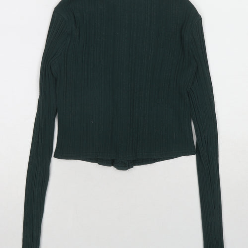 ASOS Womens Green Round Neck Cotton Cardigan Jumper Size 8
