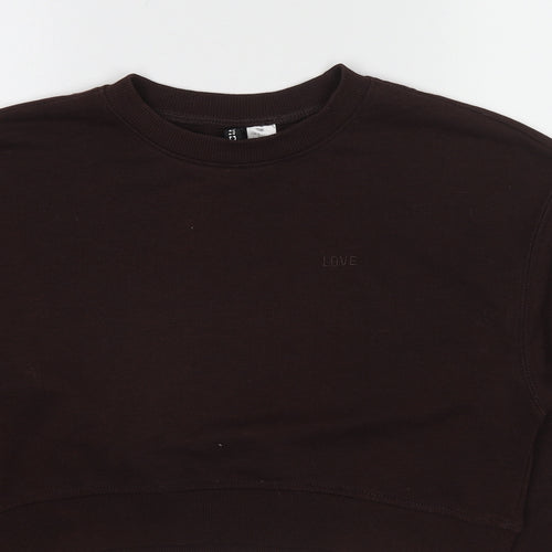 Divided by H&M Womens Brown Cotton Pullover Sweatshirt Size S Pullover - Love