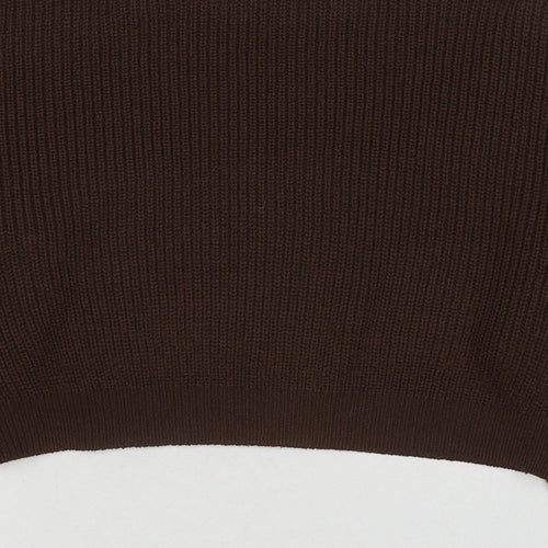 Divided by H&M Womens Brown Round Neck Acrylic Pullover Jumper Size XS
