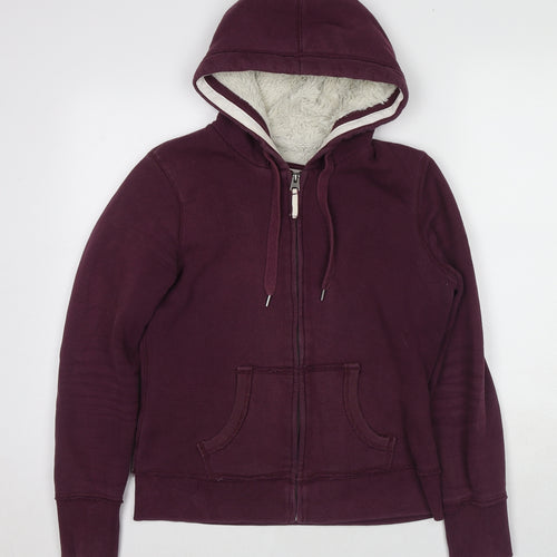 H&M Womens Red Cotton Full Zip Hoodie Size M Zip