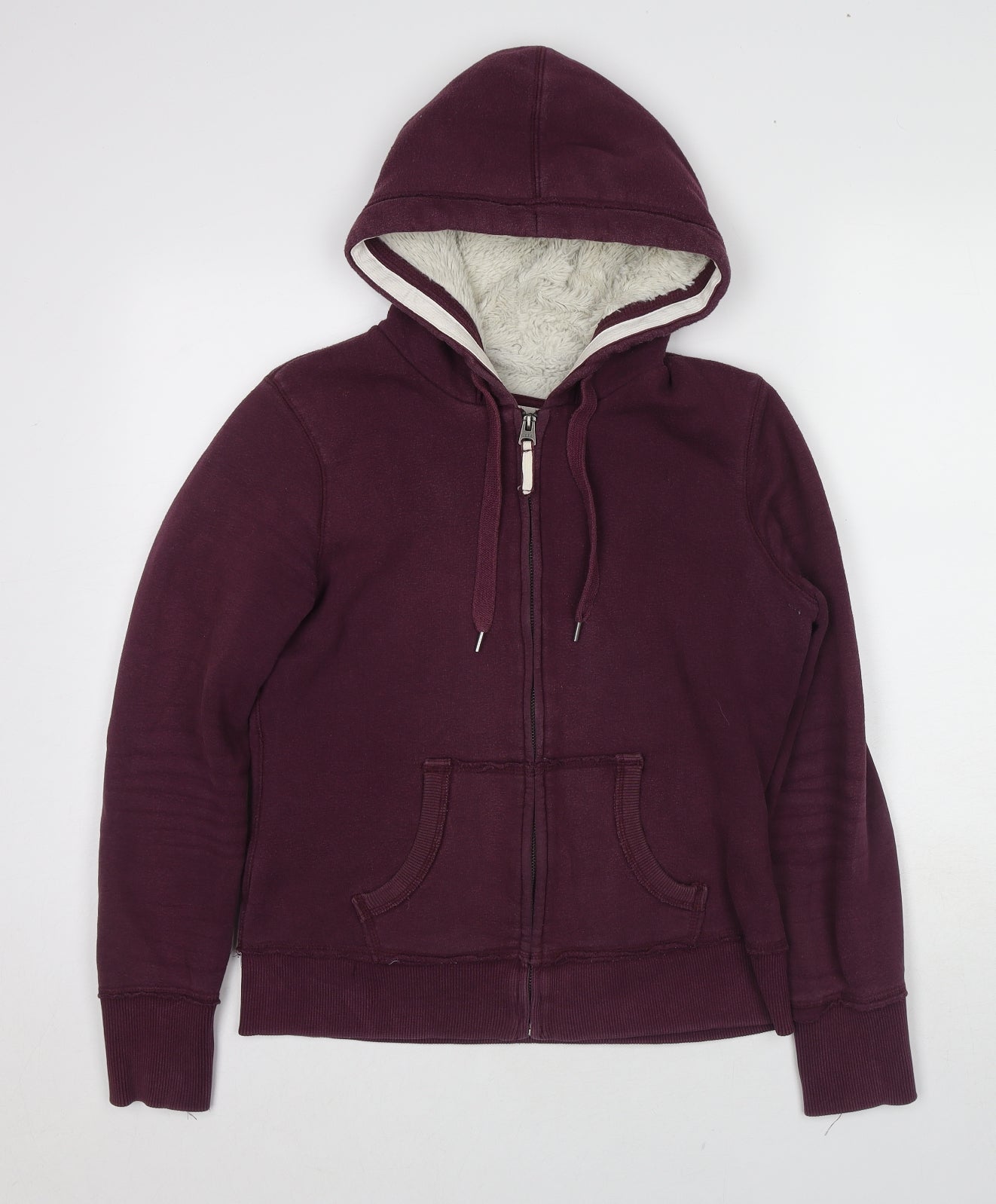 H&M Womens Red Cotton Full Zip Hoodie Size M Zip
