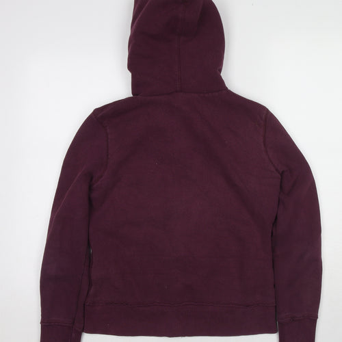 H&M Womens Red Cotton Full Zip Hoodie Size M Zip