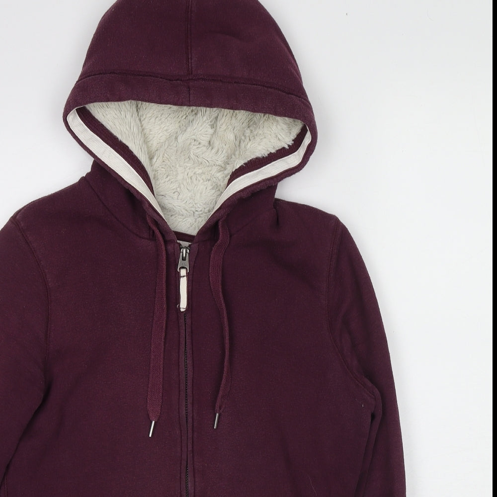H&M Womens Red Cotton Full Zip Hoodie Size M Zip