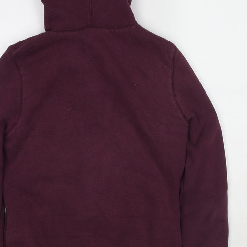 H&M Womens Red Cotton Full Zip Hoodie Size M Zip