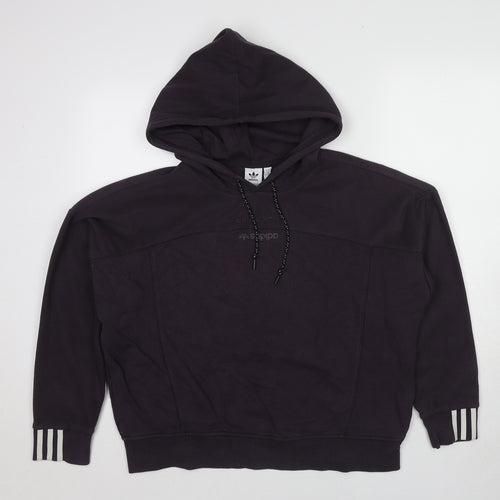 adidas Womens Purple Cotton Pullover Hoodie Size 14 Pullover